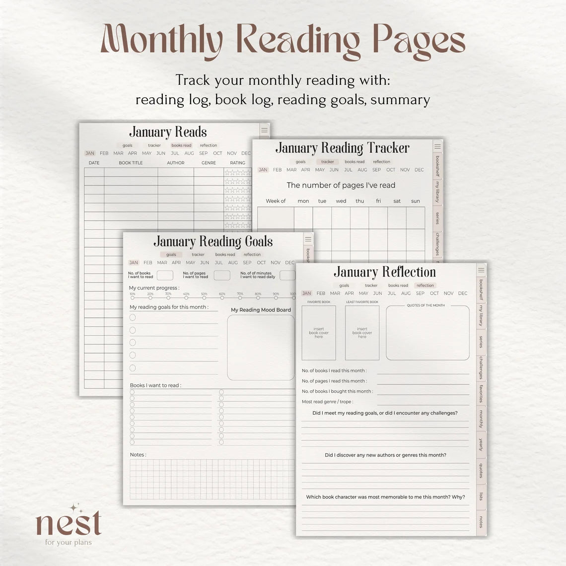Aesthetic Reading Journal for GoodNotes