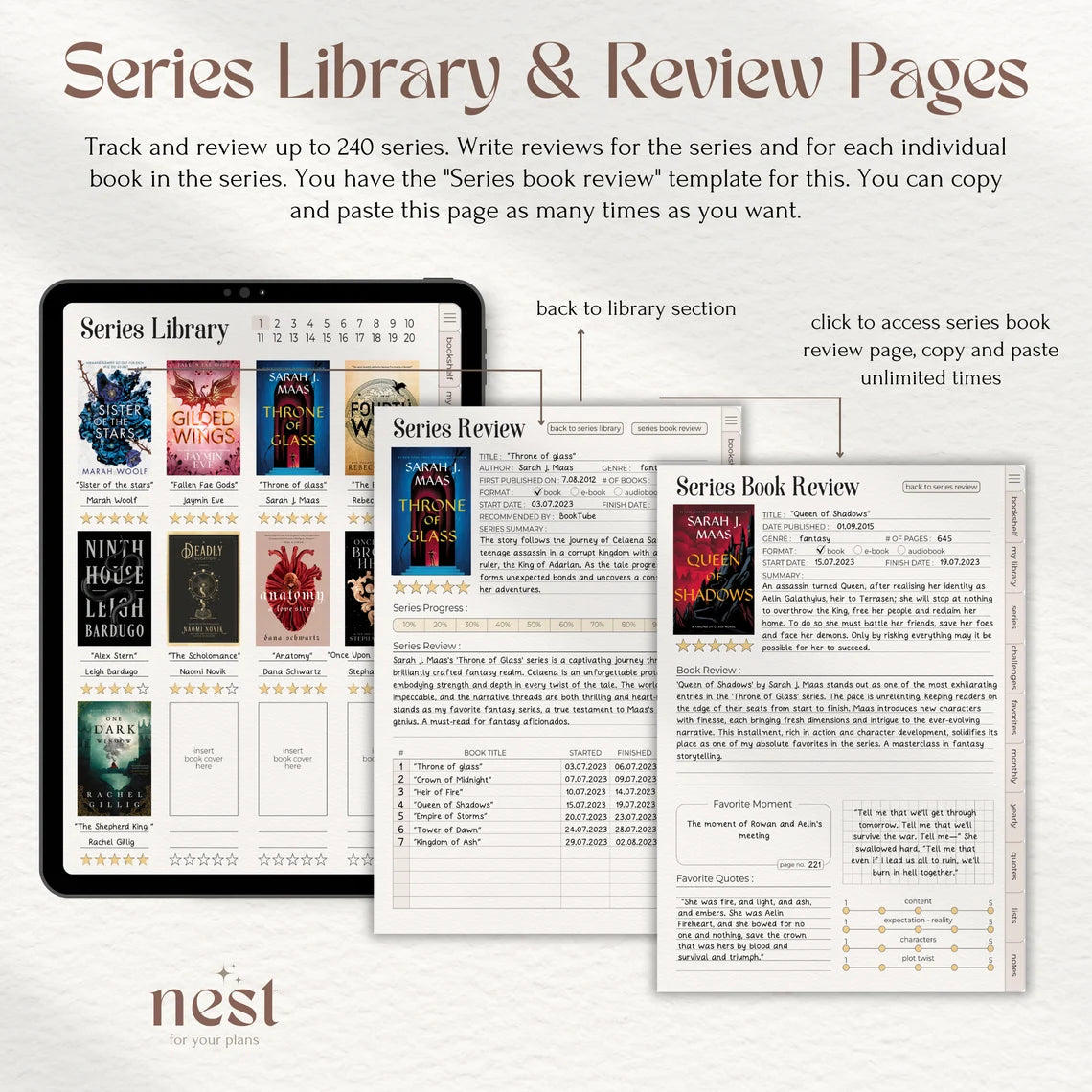 Aesthetic Reading Journal for GoodNotes