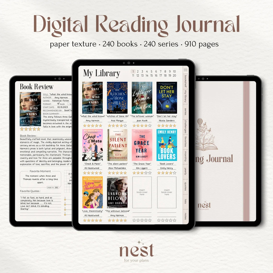 Aesthetic Reading Journal for GoodNotes